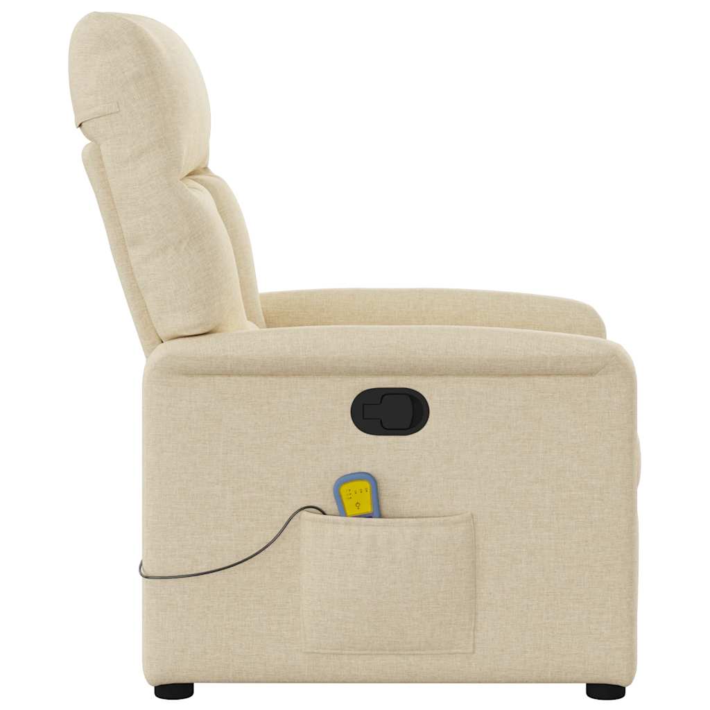 Massagestoel verstelbaar stof crèmekleurig is nu te koop bij PeponiXL, paradijselijk wonen!