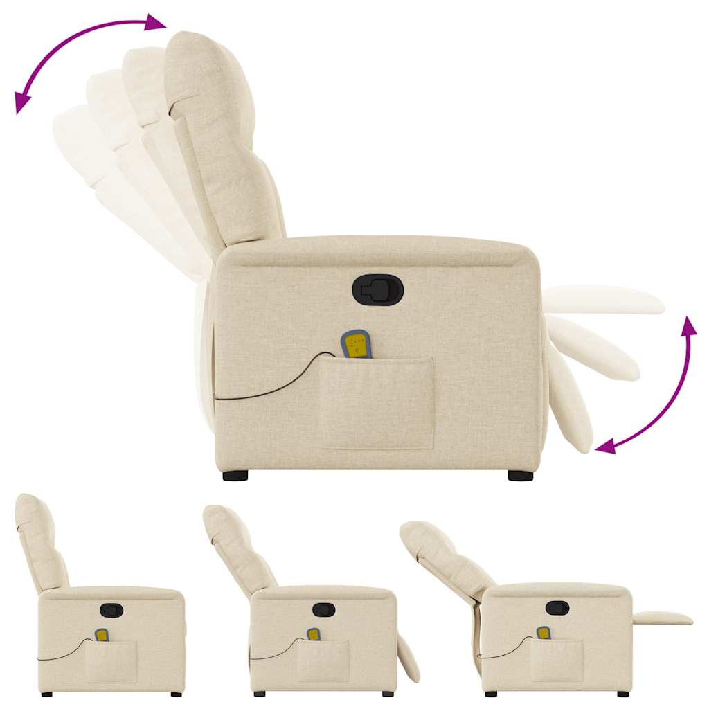 Massagestoel verstelbaar stof crèmekleurig is nu te koop bij PeponiXL, paradijselijk wonen!