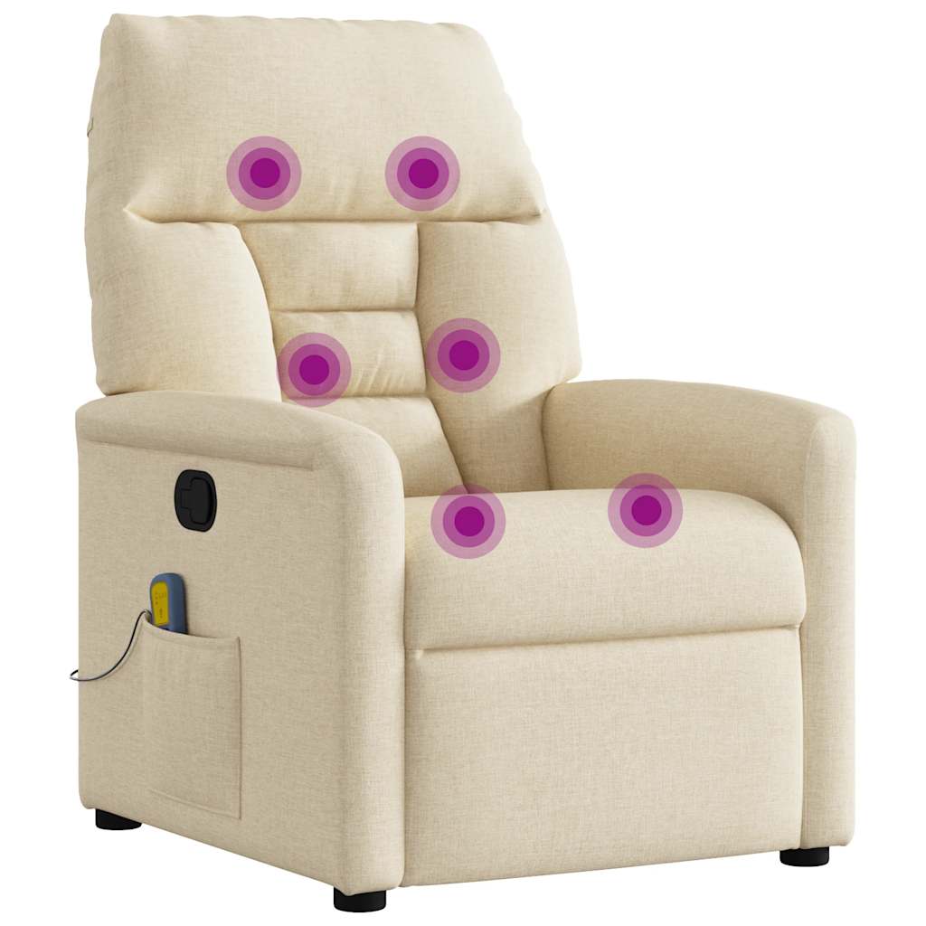 Massagestoel verstelbaar stof crèmekleurig is nu te koop bij PeponiXL, paradijselijk wonen!