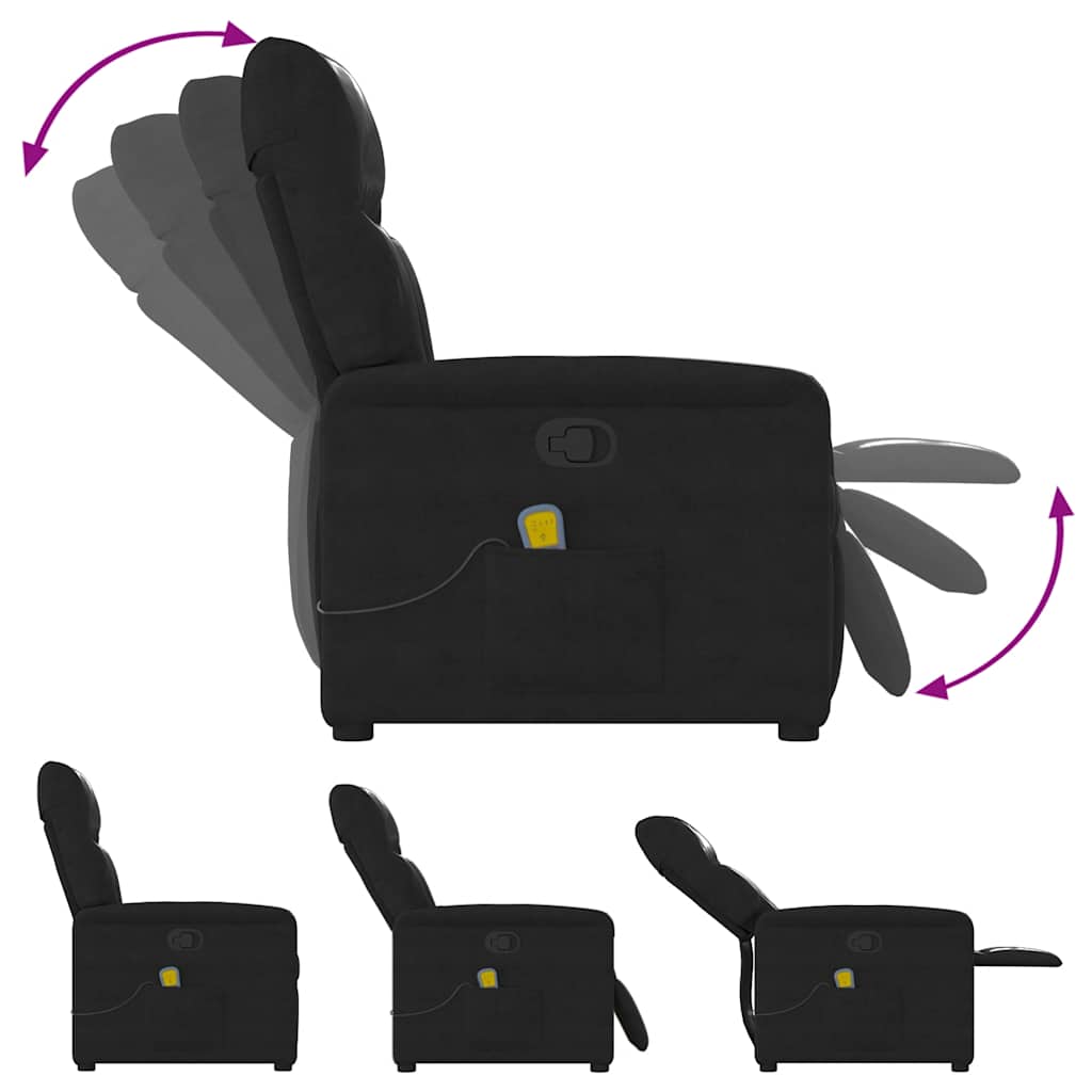 Massagestoel microvezelstof zwart is nu te koop bij PeponiXL, paradijselijk wonen!