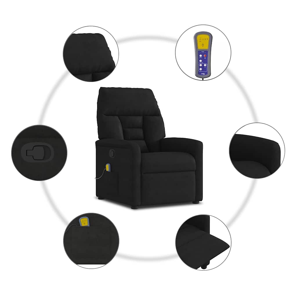 Massagestoel microvezelstof zwart is nu te koop bij PeponiXL, paradijselijk wonen!