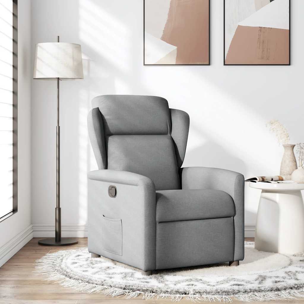 Fauteuil verstelbaar stof lichtgrijs is nu te koop bij PeponiXL, paradijselijk wonen!