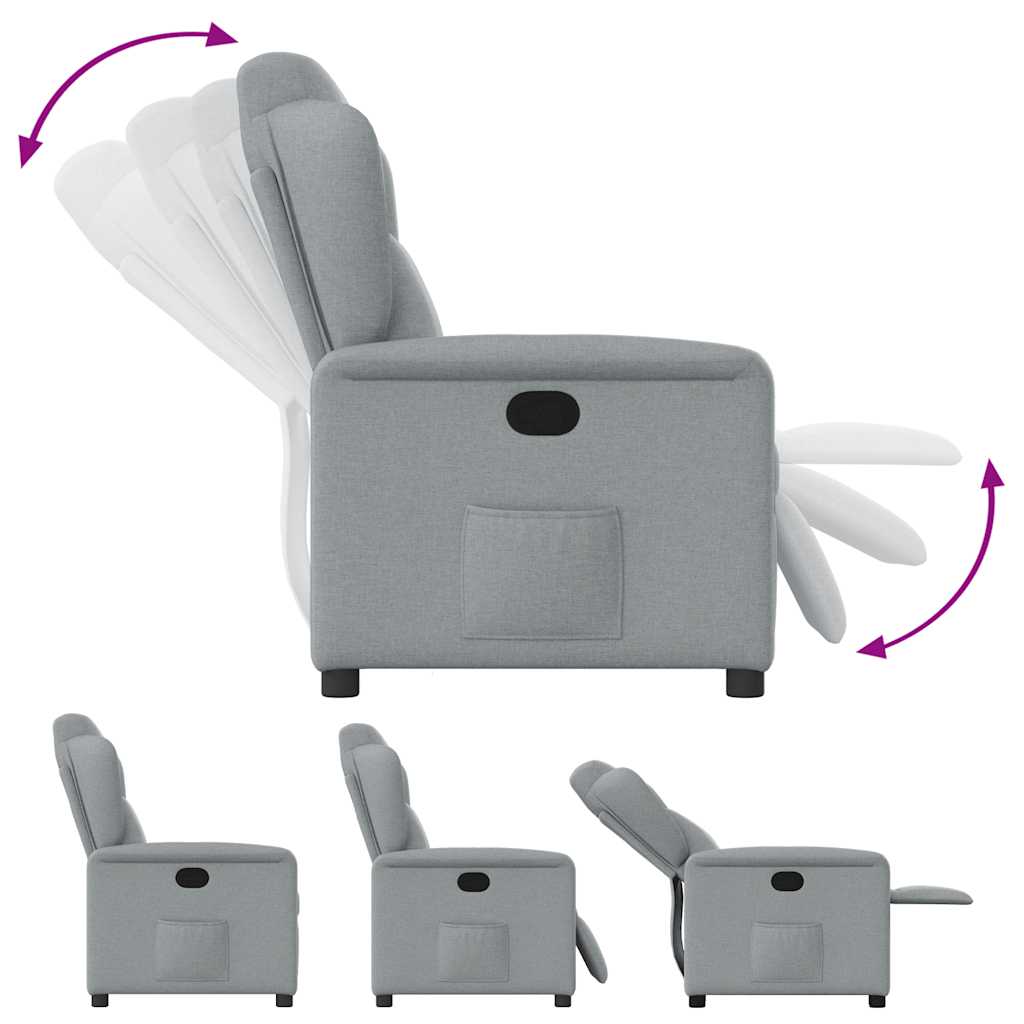 Fauteuil verstelbaar stof lichtgrijs is nu te koop bij PeponiXL, paradijselijk wonen!