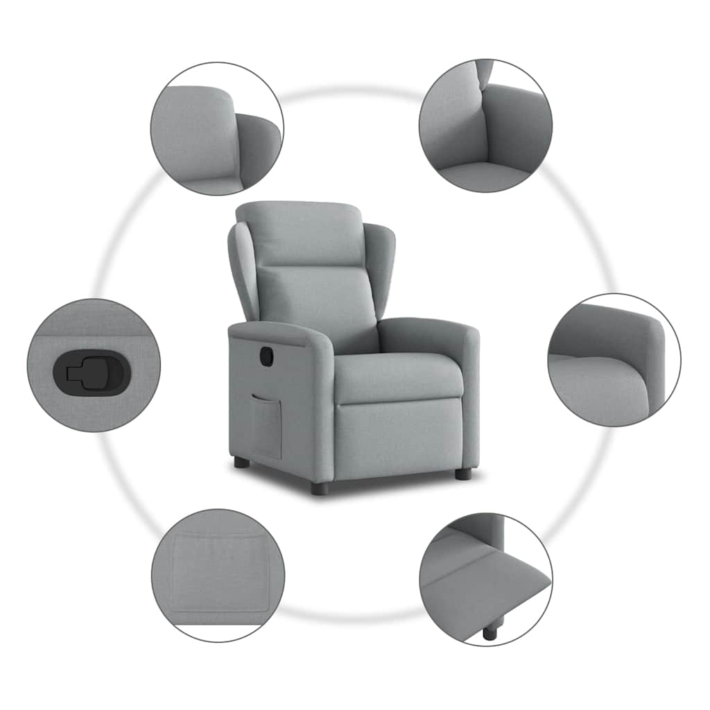 Fauteuil verstelbaar stof lichtgrijs is nu te koop bij PeponiXL, paradijselijk wonen!