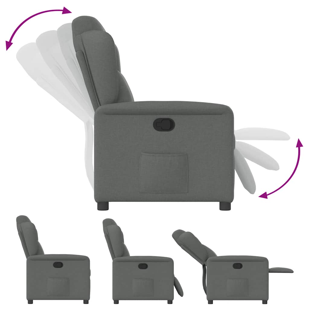 Fauteuil verstelbaar stof donkergrijs is nu te koop bij PeponiXL, paradijselijk wonen!