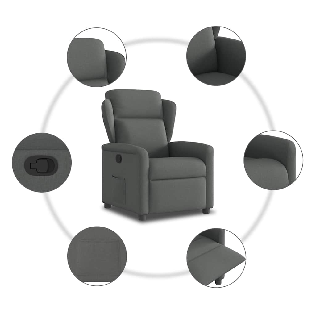 Fauteuil verstelbaar stof donkergrijs is nu te koop bij PeponiXL, paradijselijk wonen!