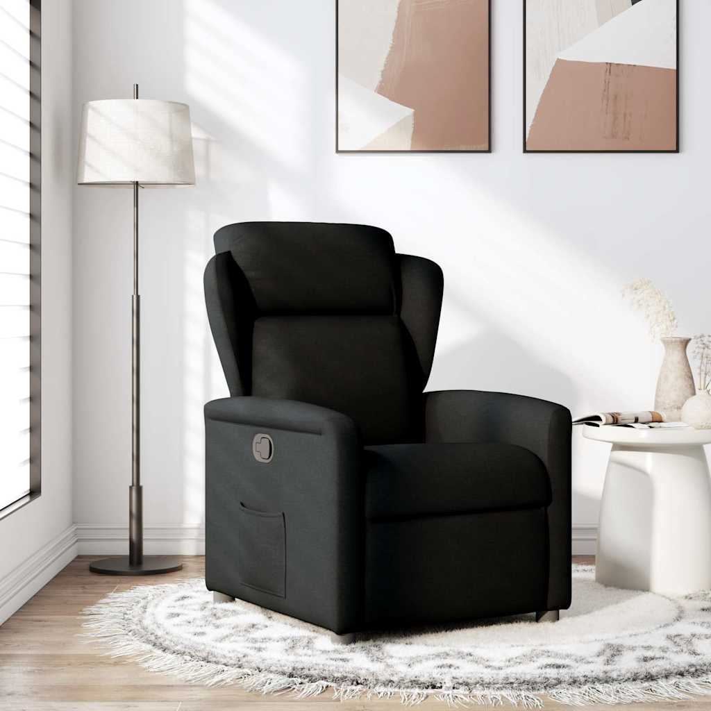 Fauteuil verstelbaar stof zwart is nu te koop bij PeponiXL, paradijselijk wonen!