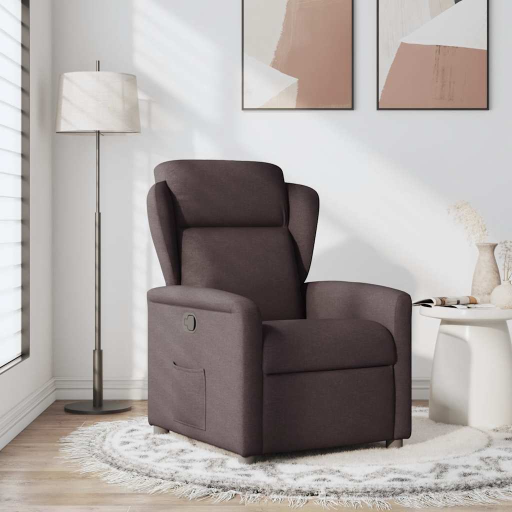 Fauteuil verstelbaar stof donkerbruin is nu te koop bij PeponiXL, paradijselijk wonen!