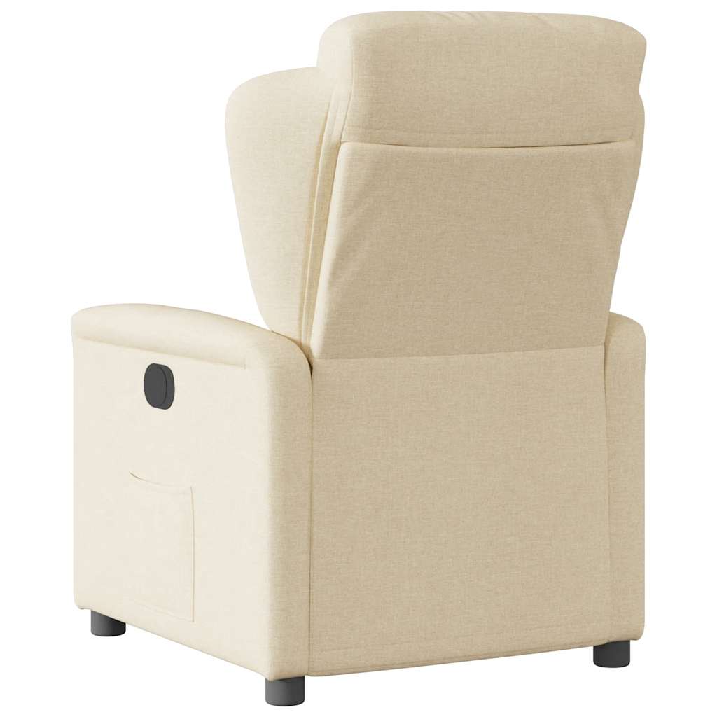 Fauteuil verstelbaar stof crèmekleurig is nu te koop bij PeponiXL, paradijselijk wonen!