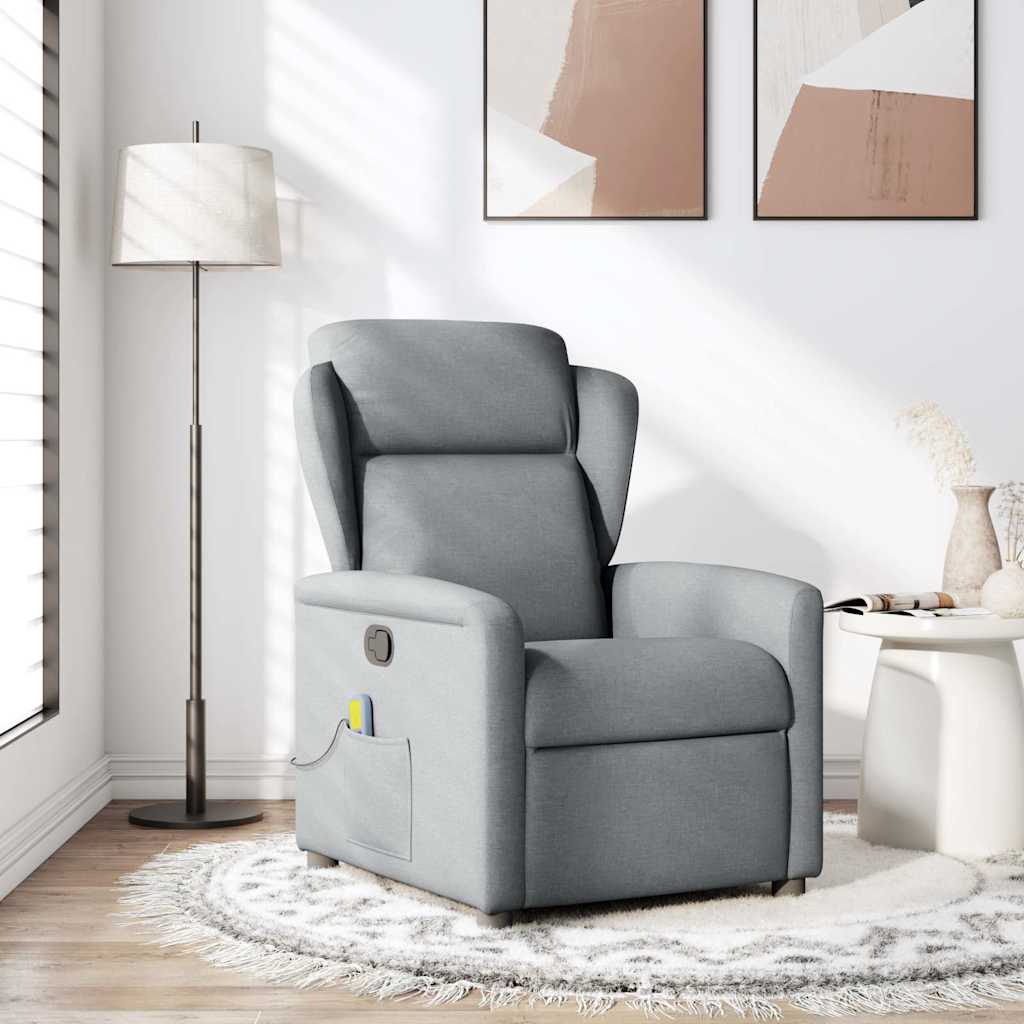 Massagestoel verstelbaar stof lichtgrijs is nu te koop bij PeponiXL, paradijselijk wonen!