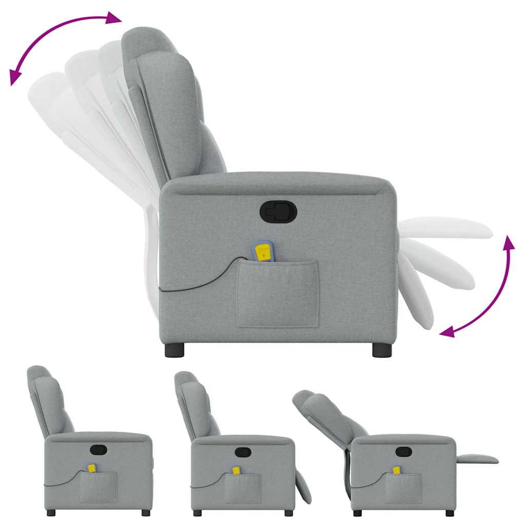 Massagestoel verstelbaar stof lichtgrijs is nu te koop bij PeponiXL, paradijselijk wonen!
