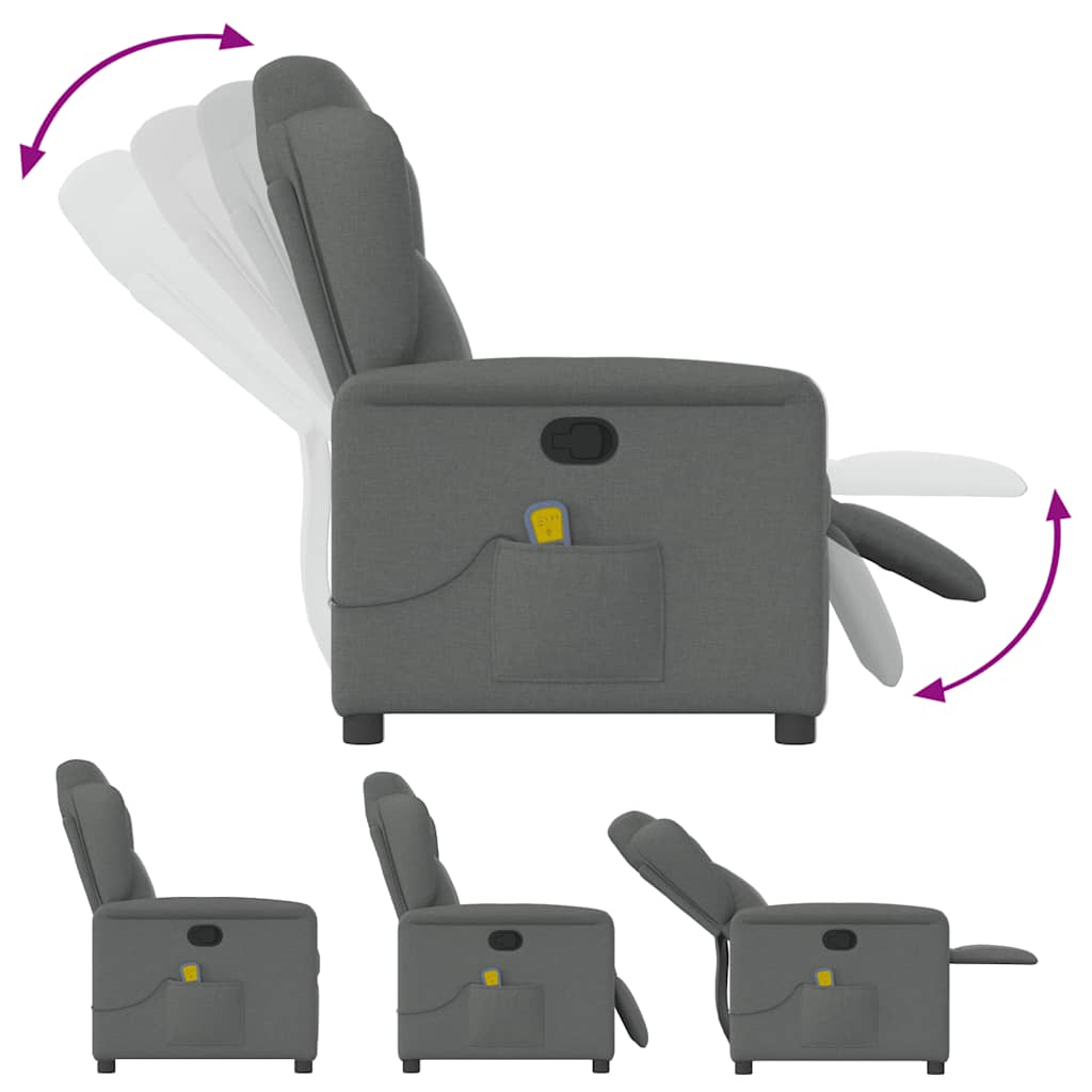 Massagestoel Donkergrijze Stof is nu te koop bij PeponiXL, paradijselijk wonen!