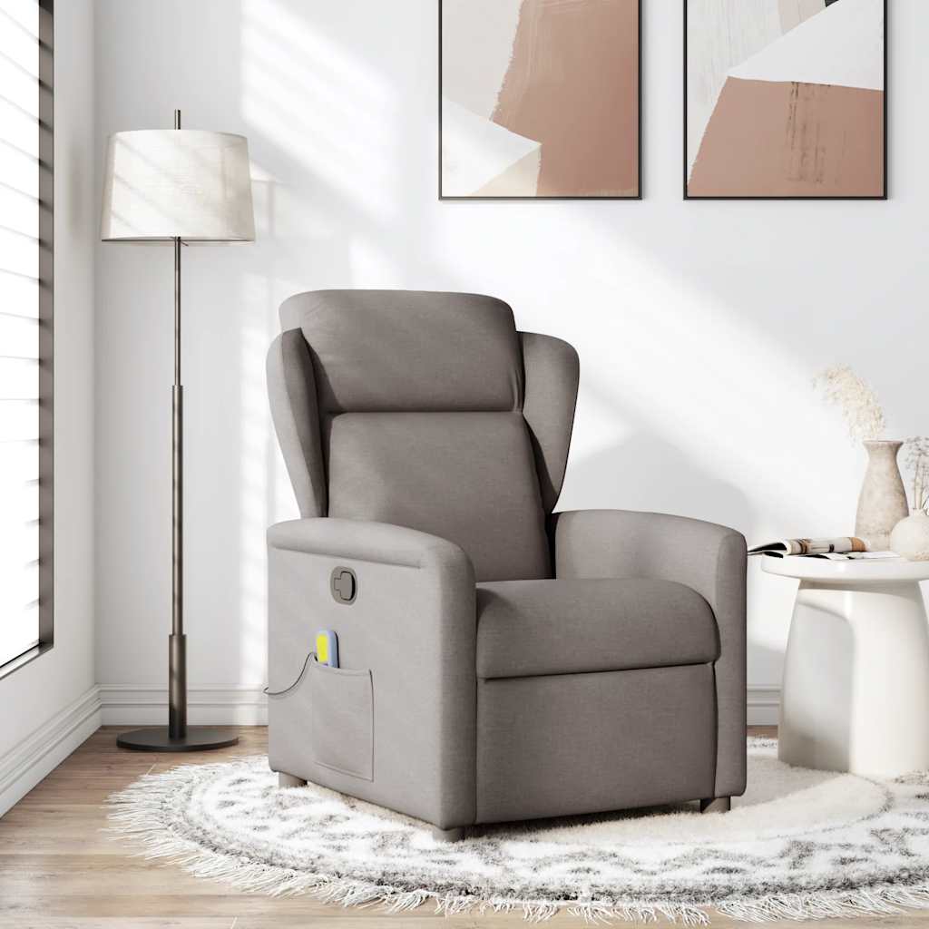 Massagestoel verstelbaar stof taupe is nu te koop bij PeponiXL, paradijselijk wonen!