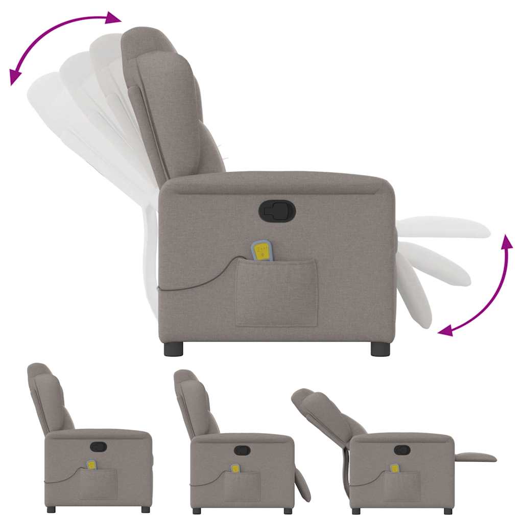 Massagestoel verstelbaar stof taupe is nu te koop bij PeponiXL, paradijselijk wonen!