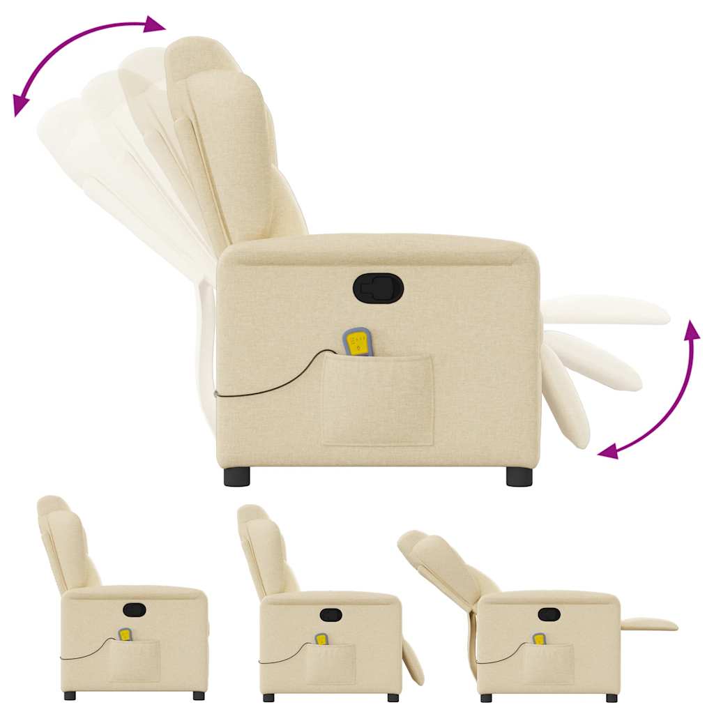 Massagestoel verstelbaar stof crèmekleurig is nu te koop bij PeponiXL, paradijselijk wonen!