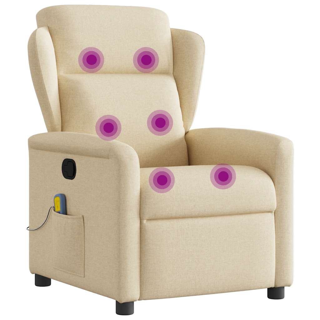 Massagestoel verstelbaar stof crèmekleurig is nu te koop bij PeponiXL, paradijselijk wonen!
