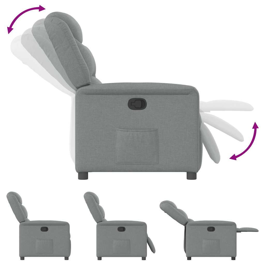 Fauteuil verstelbaar stof lichtgrijs is nu te koop bij PeponiXL, paradijselijk wonen!