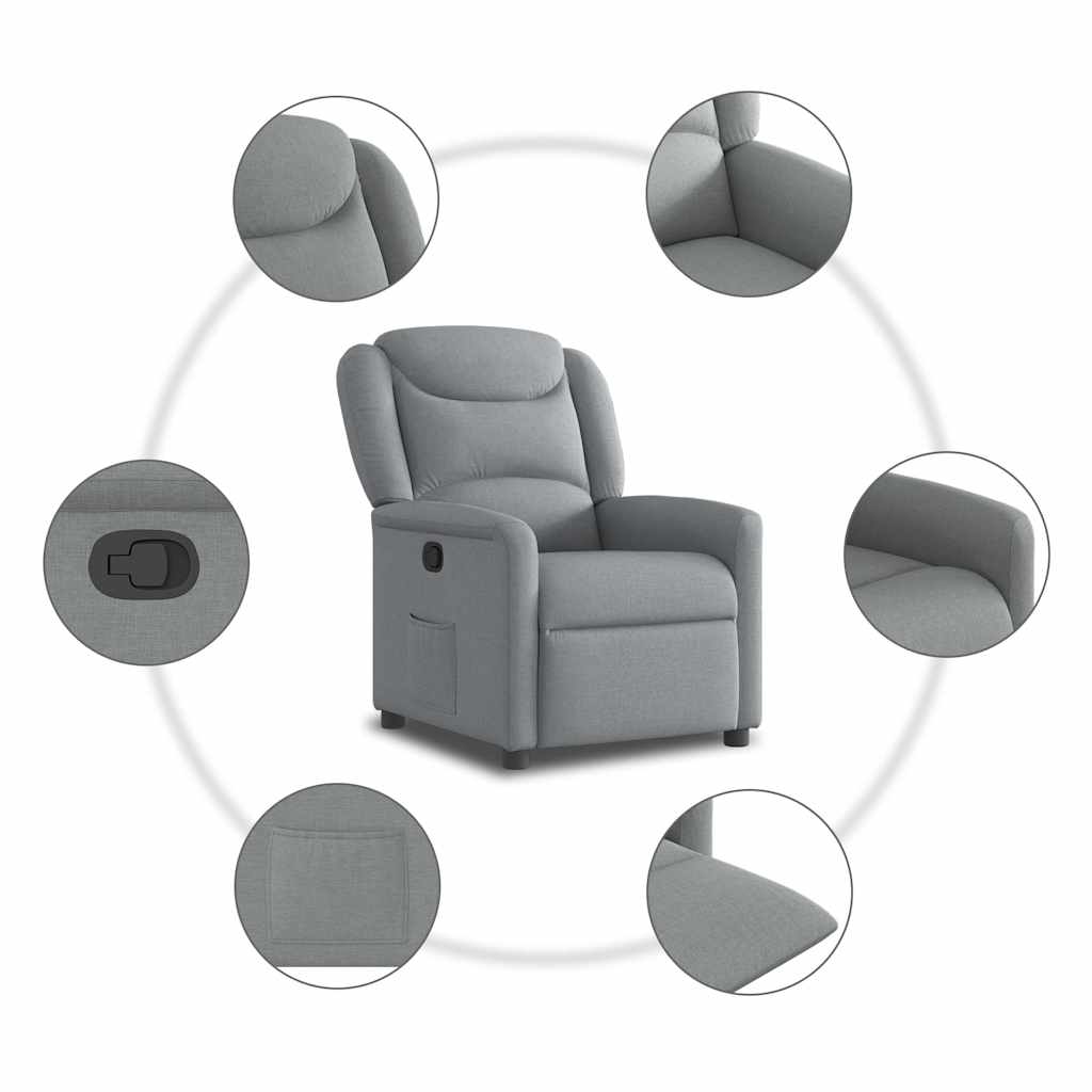 Fauteuil verstelbaar stof lichtgrijs is nu te koop bij PeponiXL, paradijselijk wonen!