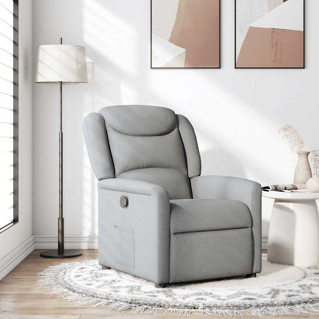 Fauteuil verstelbaar stof lichtgrijs is nu te koop bij PeponiXL, paradijselijk wonen!