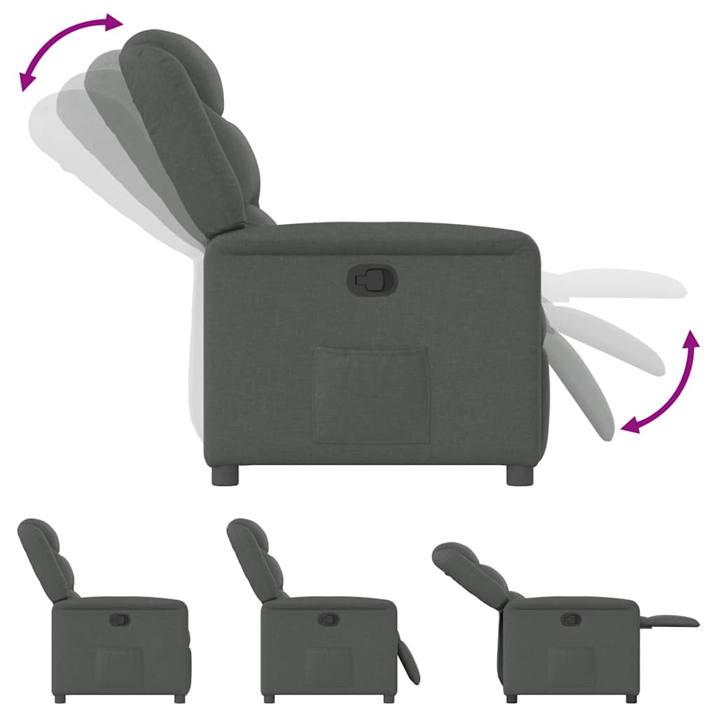 Fauteuil verstelbaar stof donkergrijs is nu te koop bij PeponiXL, paradijselijk wonen!