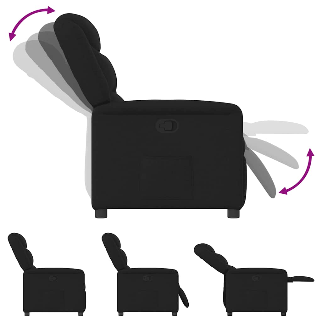 Fauteuil verstelbaar stof zwart is nu te koop bij PeponiXL, paradijselijk wonen!