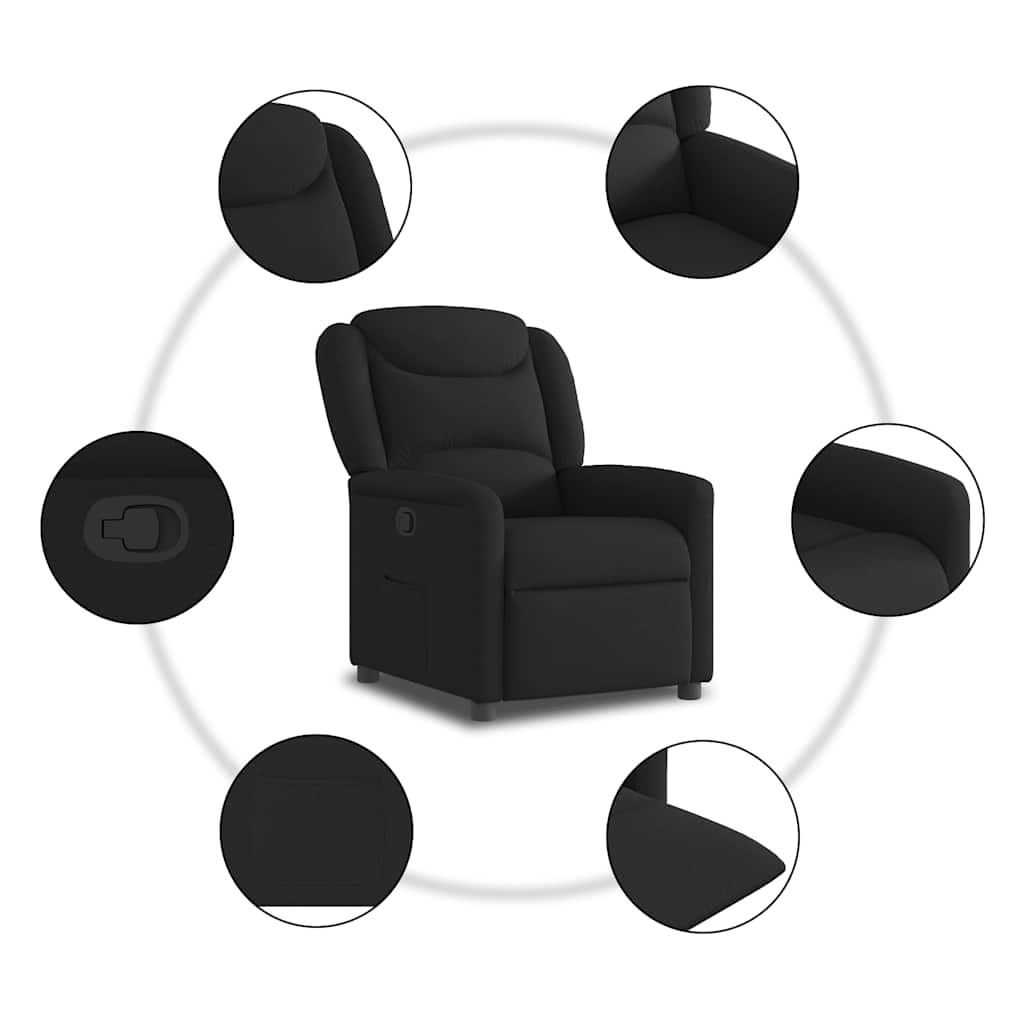 Fauteuil verstelbaar stof zwart is nu te koop bij PeponiXL, paradijselijk wonen!