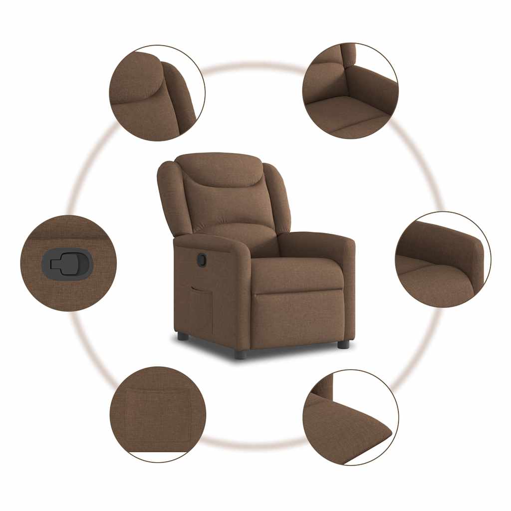 Fauteuil verstelbaar stof bruin is nu te koop bij PeponiXL, paradijselijk wonen!