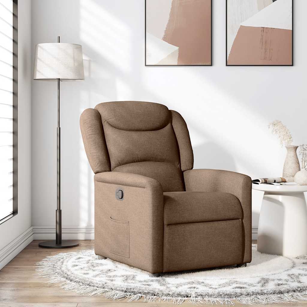Fauteuil verstelbaar stof bruin is nu te koop bij PeponiXL, paradijselijk wonen!