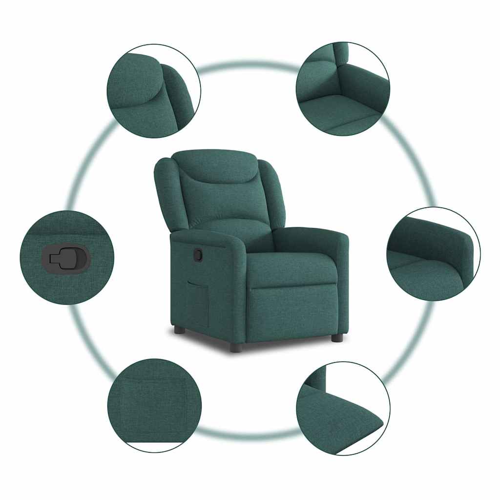 Fauteuil verstelbaar stof donkergroen is nu te koop bij PeponiXL, paradijselijk wonen!