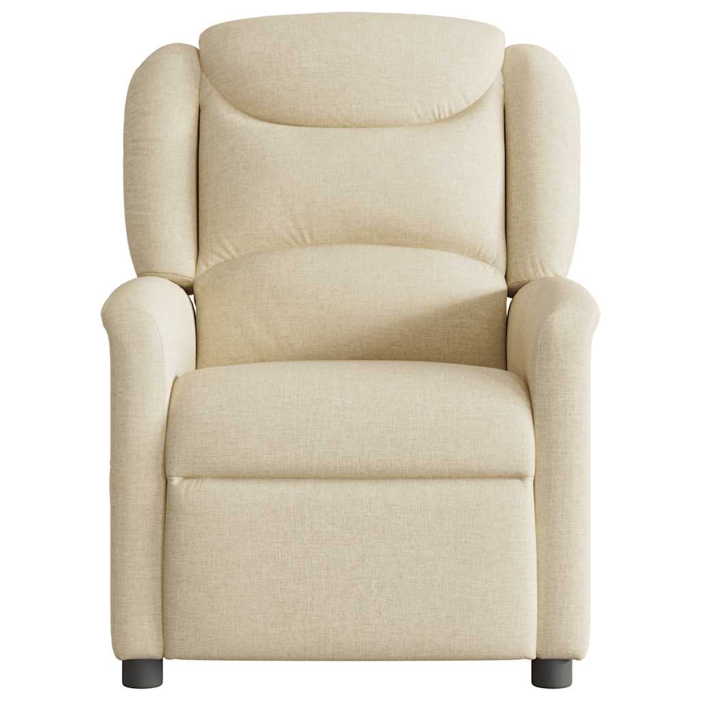 Fauteuil verstelbaar stof crèmekleurig is nu te koop bij PeponiXL, paradijselijk wonen!