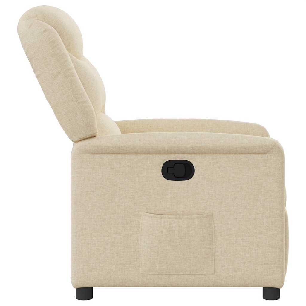 Fauteuil verstelbaar stof crèmekleurig is nu te koop bij PeponiXL, paradijselijk wonen!