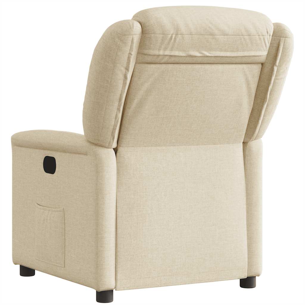 Fauteuil verstelbaar stof crèmekleurig is nu te koop bij PeponiXL, paradijselijk wonen!