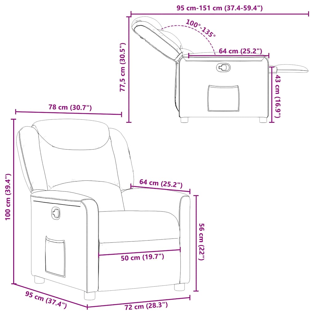 Fauteuil verstelbaar stof crèmekleurig is nu te koop bij PeponiXL, paradijselijk wonen!