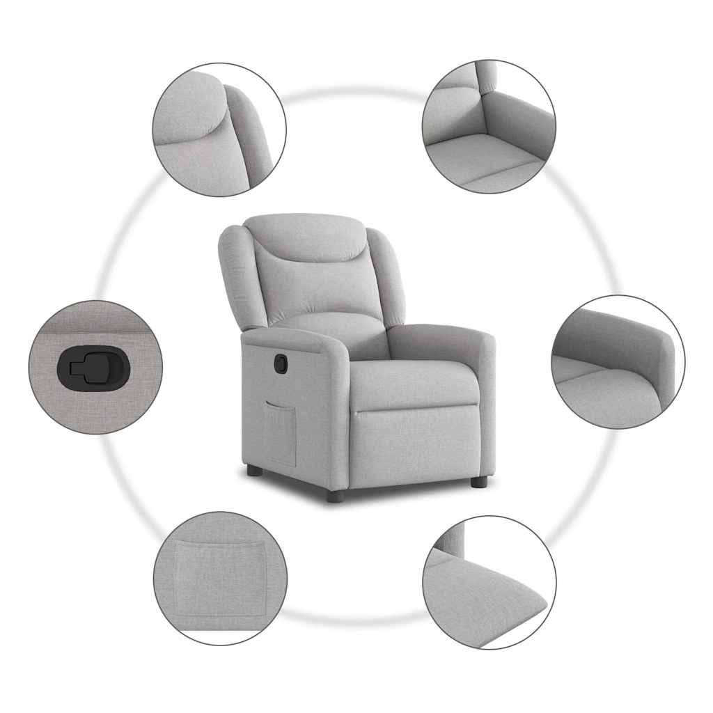 Fauteuil verstelbaar stof wolk grijs is nu te koop bij PeponiXL, paradijselijk wonen!