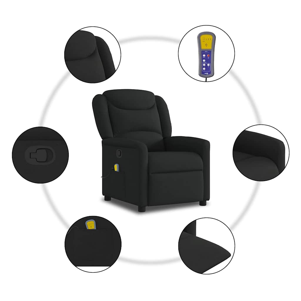Massagestoel verstelbaar stof zwart is nu te koop bij PeponiXL, paradijselijk wonen!