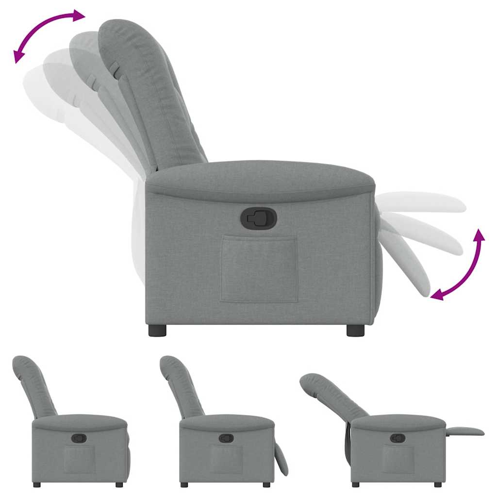 Fauteuil verstelbaar stof lichtgrijs is nu te koop bij PeponiXL, paradijselijk wonen!