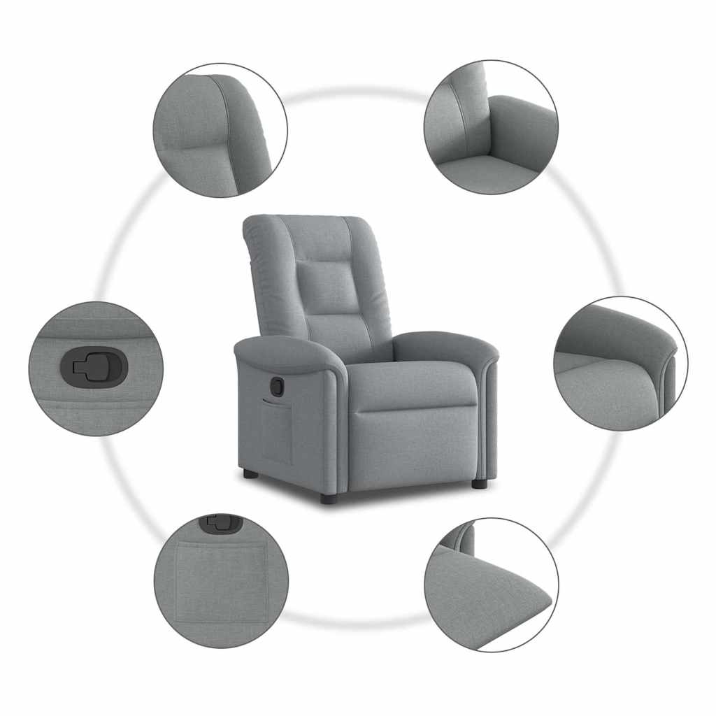 Fauteuil verstelbaar stof lichtgrijs is nu te koop bij PeponiXL, paradijselijk wonen!