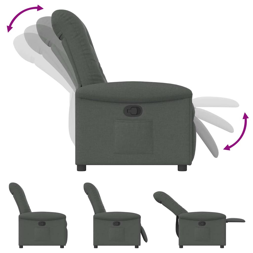 Fauteuil verstelbaar stof donkergrijs is nu te koop bij PeponiXL, paradijselijk wonen!
