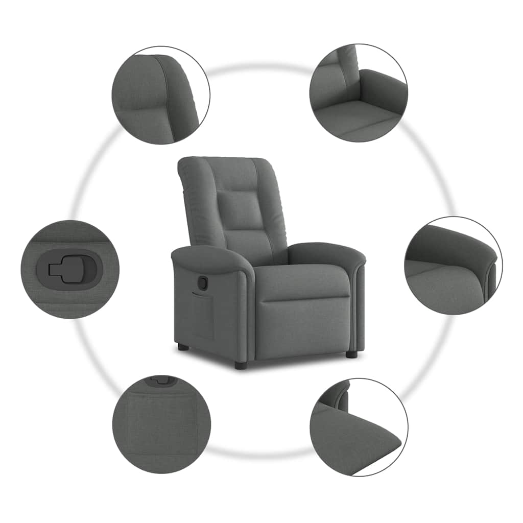 Fauteuil verstelbaar stof donkergrijs is nu te koop bij PeponiXL, paradijselijk wonen!