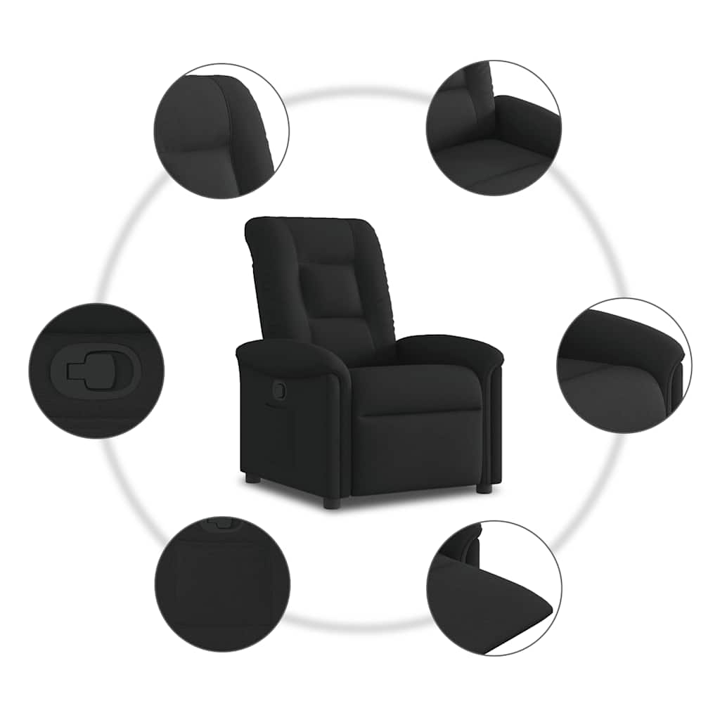 Fauteuil verstelbaar stof zwart is nu te koop bij PeponiXL, paradijselijk wonen!