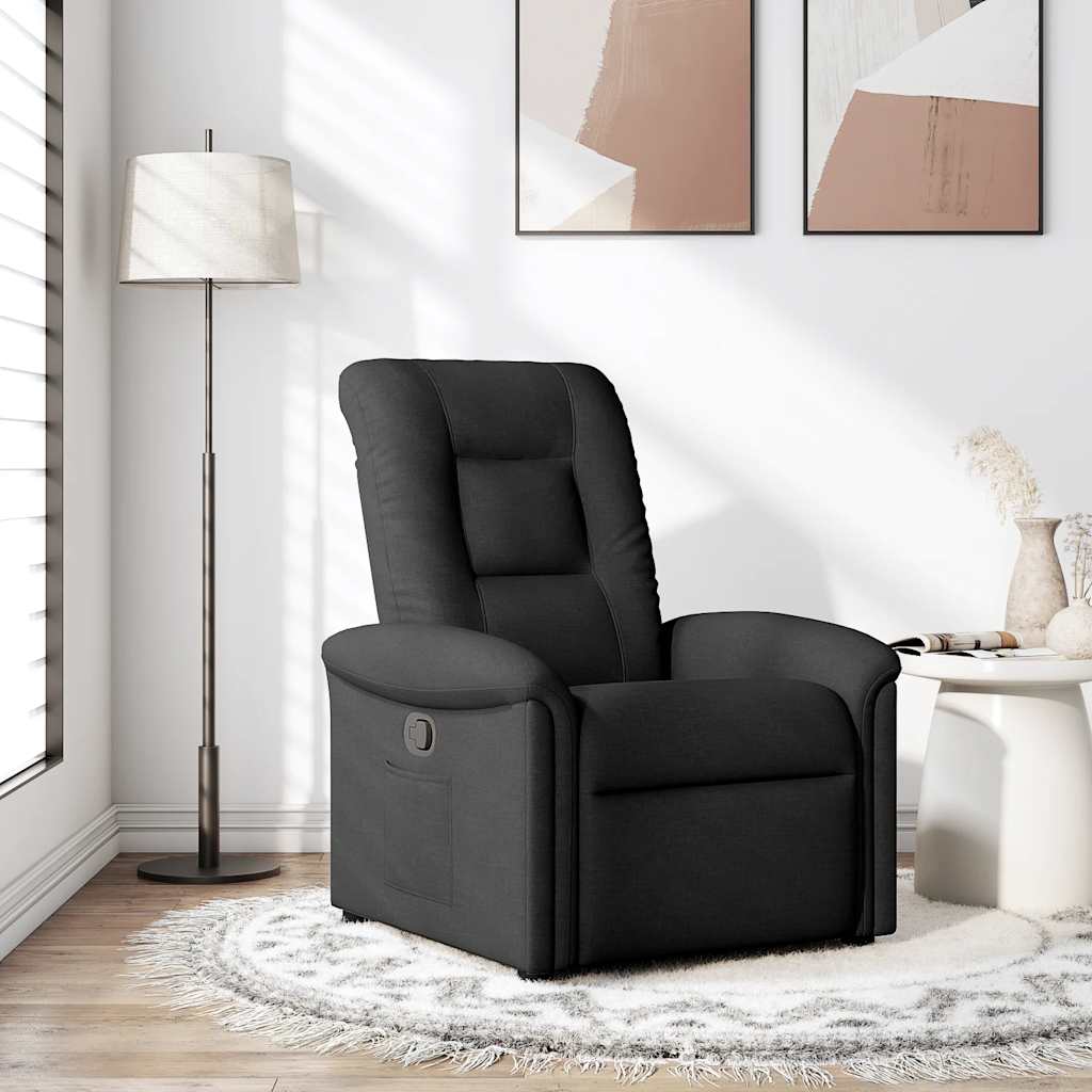 Fauteuil verstelbaar stof zwart is nu te koop bij PeponiXL, paradijselijk wonen!