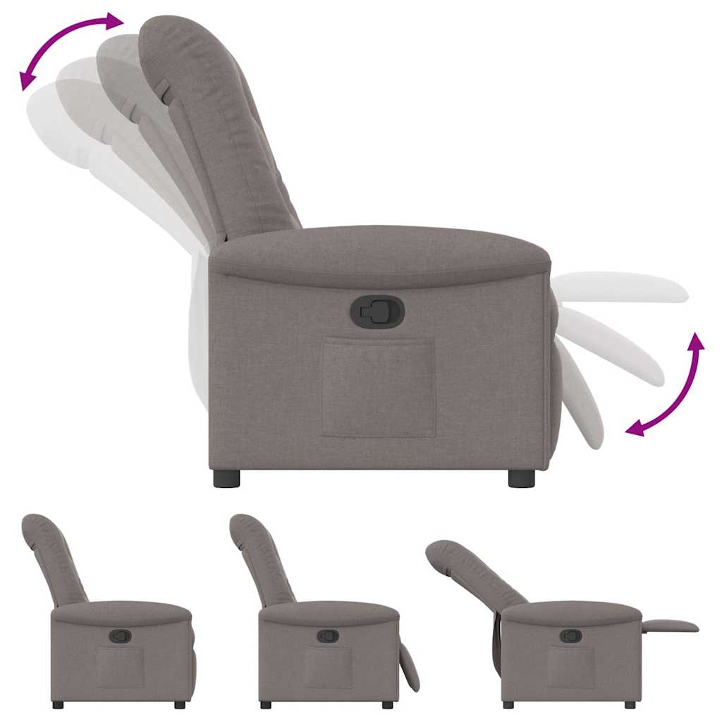 Fauteuil verstelbaar stof taupe is nu te koop bij PeponiXL, paradijselijk wonen!