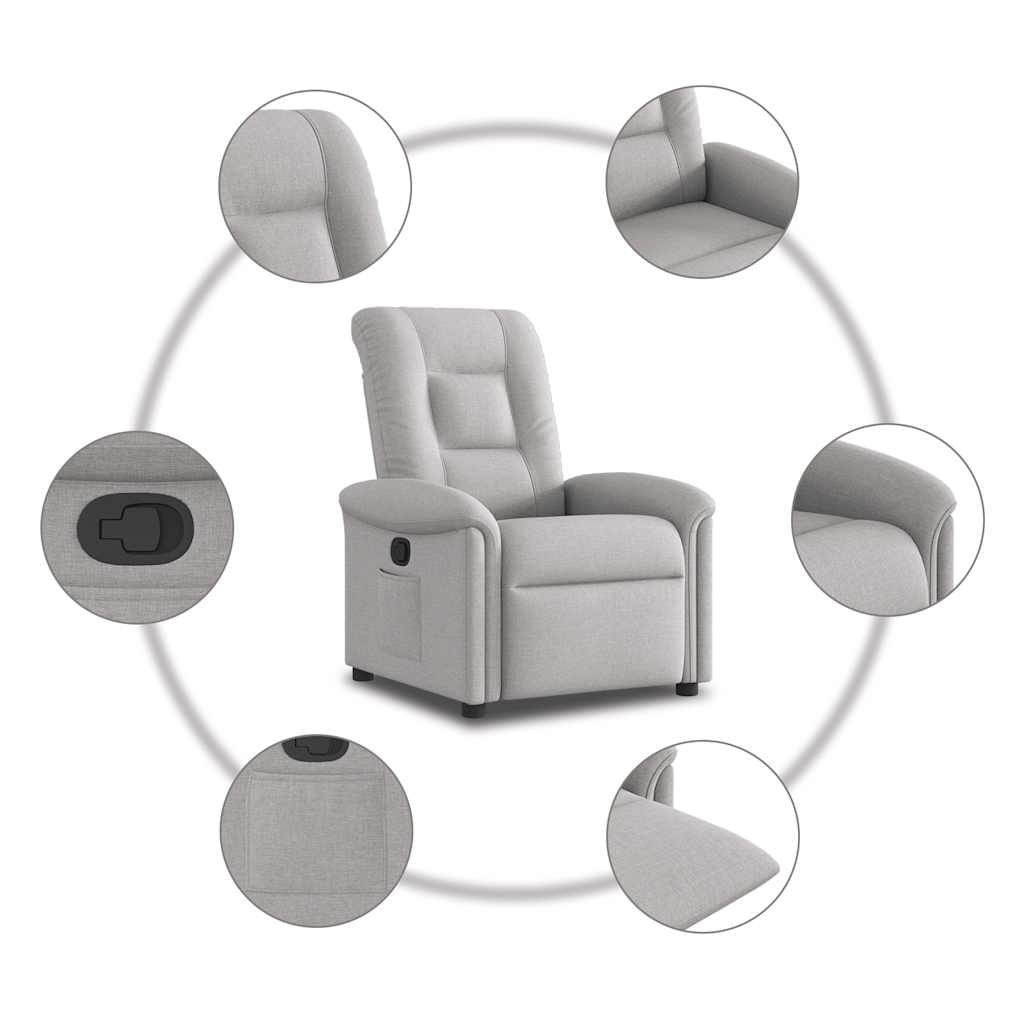 Fauteuil verstelbaar stof wolk grijs is nu te koop bij PeponiXL, paradijselijk wonen!