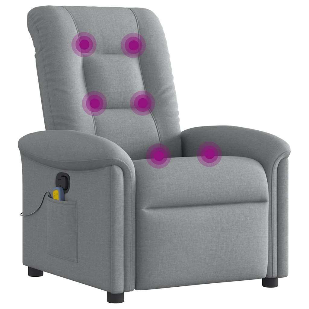 Massagestoel verstelbaar stof lichtgrijs is nu te koop bij PeponiXL, paradijselijk wonen!
