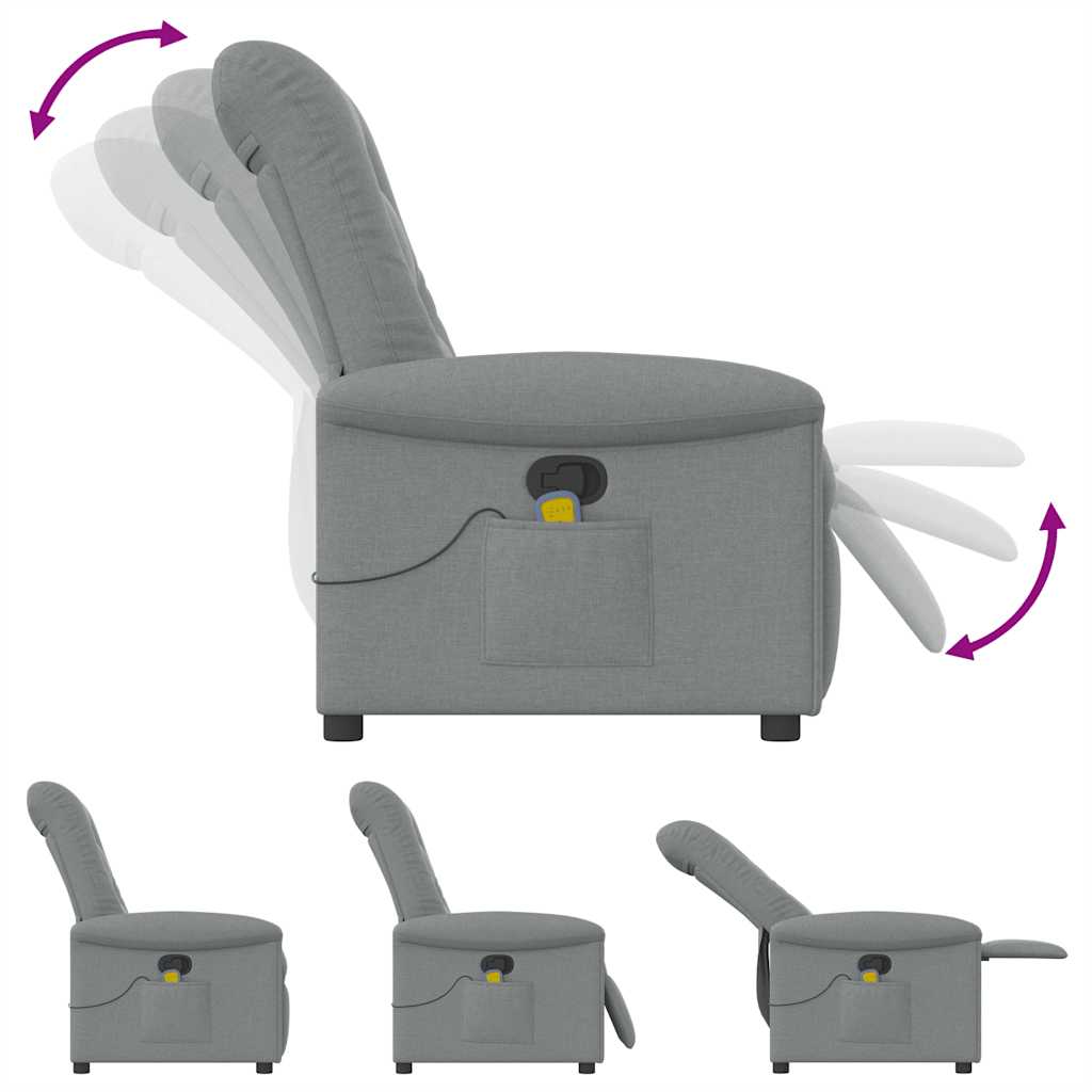 Massagestoel verstelbaar stof lichtgrijs is nu te koop bij PeponiXL, paradijselijk wonen!