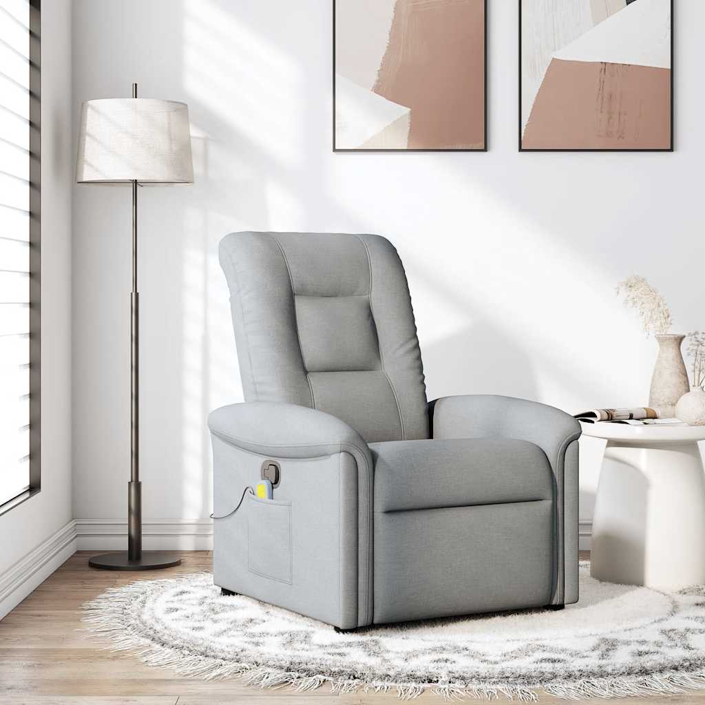 Massagestoel verstelbaar stof lichtgrijs is nu te koop bij PeponiXL, paradijselijk wonen!