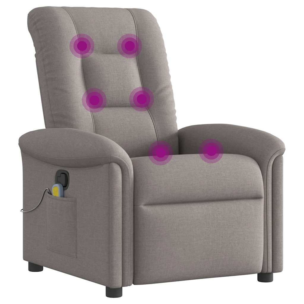 Massagestoel verstelbaar stof taupe is nu te koop bij PeponiXL, paradijselijk wonen!
