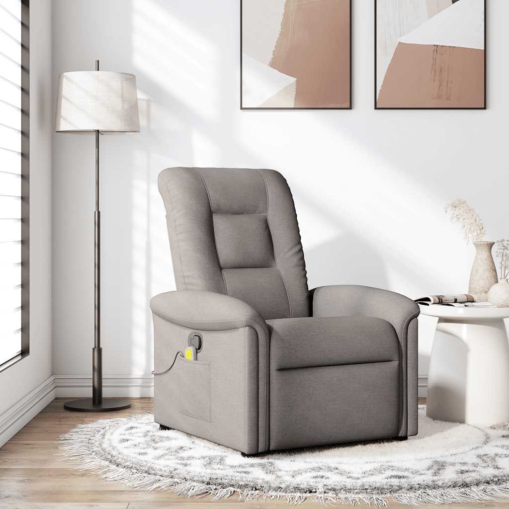 Massagestoel verstelbaar stof taupe is nu te koop bij PeponiXL, paradijselijk wonen!