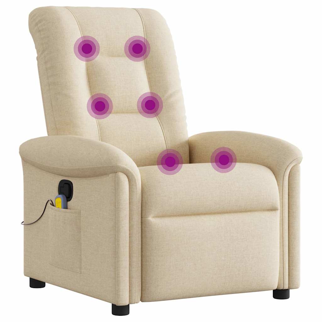 Massagestoel verstelbaar stof crèmekleurig is nu te koop bij PeponiXL, paradijselijk wonen!