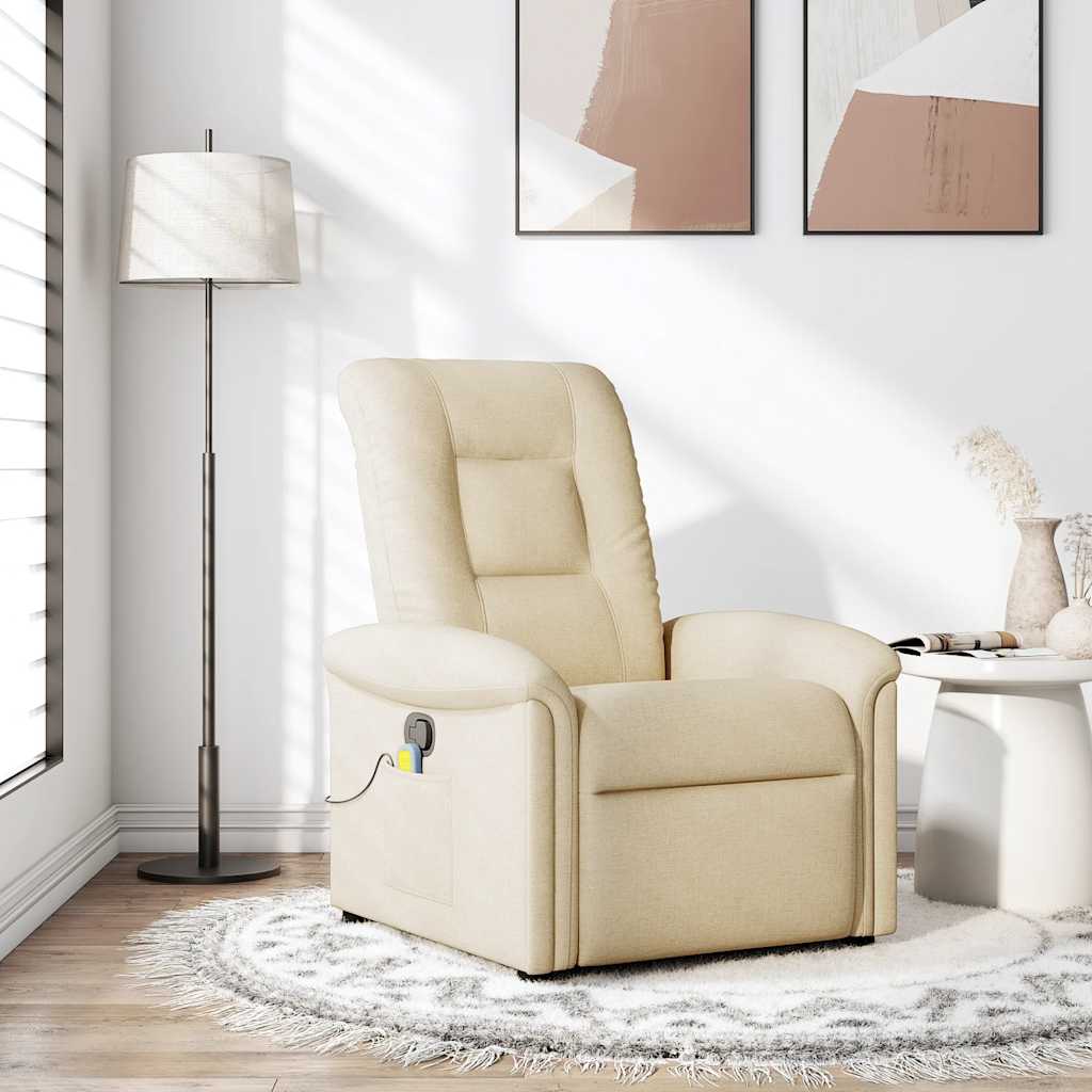 Massagestoel verstelbaar stof crèmekleurig is nu te koop bij PeponiXL, paradijselijk wonen!
